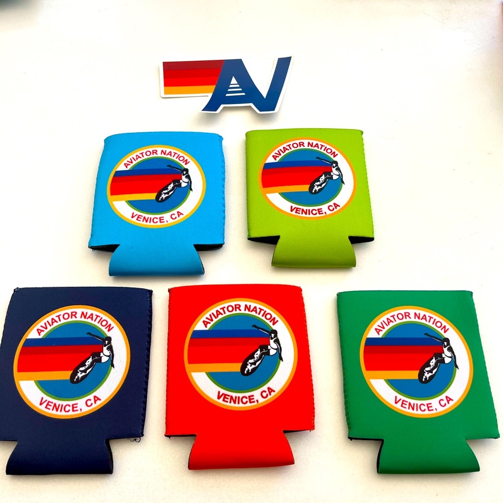 NEW Bundle of 5 Aviator Nation Koozies and Stickers